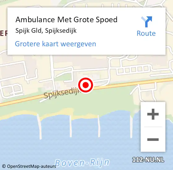 Locatie op kaart van de 112 melding: Ambulance Met Grote Spoed Naar Spijk Gld, Spijksedijk op 17 december 2014 22:01