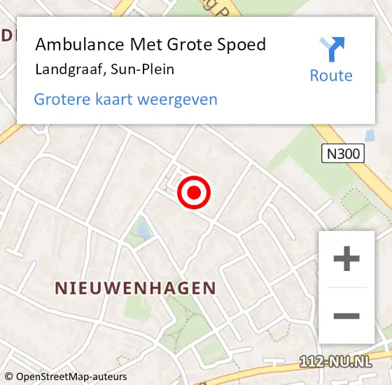 Locatie op kaart van de 112 melding: Ambulance Met Grote Spoed Naar Landgraaf, Sun-Plein op 18 december 2014 00:09