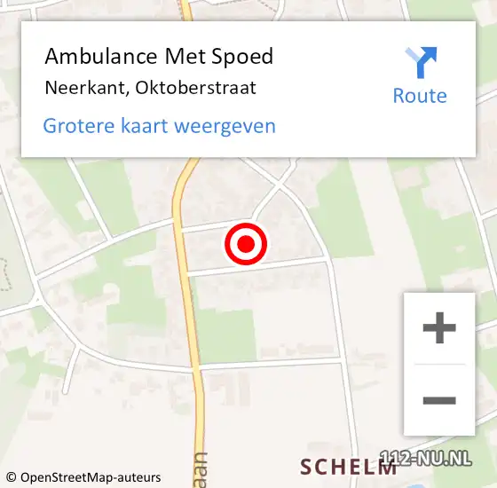 Locatie op kaart van de 112 melding: Ambulance Met Spoed Naar Neerkant, Oktoberstraat op 18 december 2014 04:07