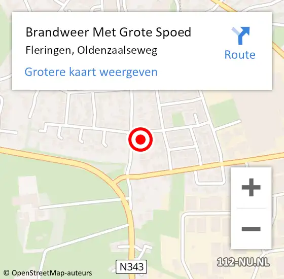 Locatie op kaart van de 112 melding: Brandweer Met Grote Spoed Naar Fleringen, Oldenzaalseweg op 18 december 2014 07:48