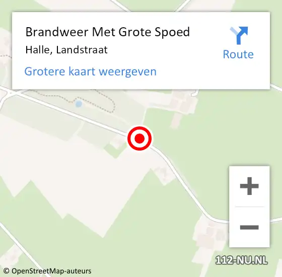 Locatie op kaart van de 112 melding: Brandweer Met Grote Spoed Naar Halle, Landstraat op 18 december 2014 07:49