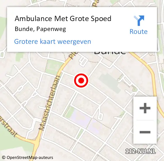 Locatie op kaart van de 112 melding: Ambulance Met Grote Spoed Naar Bunde, Papenweg op 18 december 2014 08:33