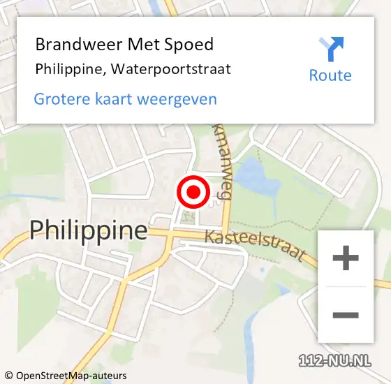 Locatie op kaart van de 112 melding: Brandweer Met Spoed Naar Philippine, Waterpoortstraat op 18 december 2014 08:43