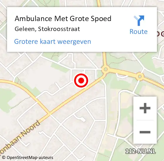 Locatie op kaart van de 112 melding: Ambulance Met Grote Spoed Naar Geleen, Stokroosstraat op 24 oktober 2013 17:06