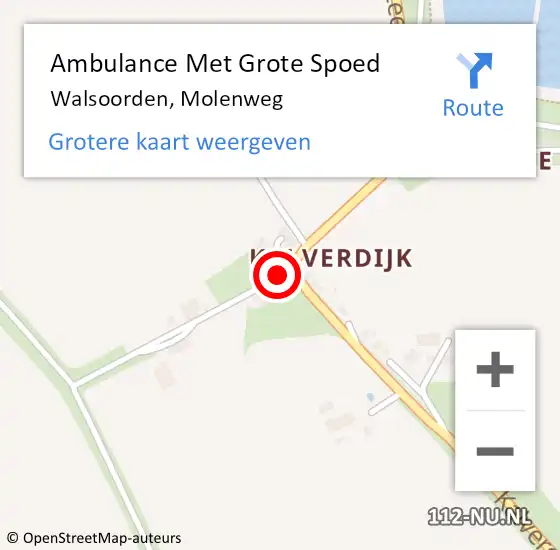 Locatie op kaart van de 112 melding: Ambulance Met Grote Spoed Naar Walsoorden, Molenweg op 18 december 2014 13:15