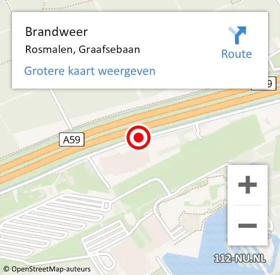 Locatie op kaart van de 112 melding: Brandweer Rosmalen, Graafsebaan op 18 december 2014 13:29