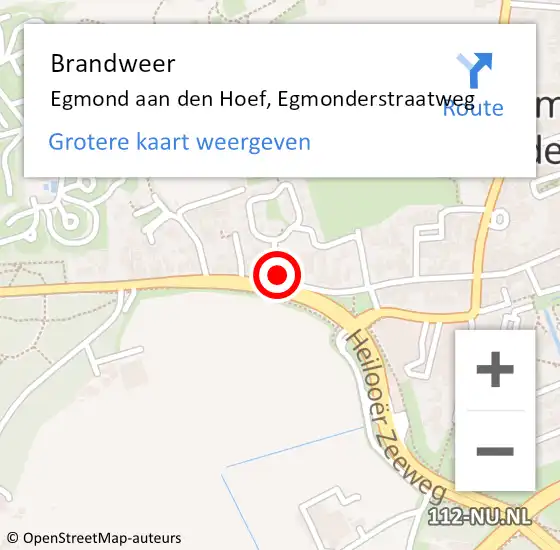 Locatie op kaart van de 112 melding: Brandweer Egmond aan den Hoef, Egmonderstraatweg op 24 oktober 2013 17:32