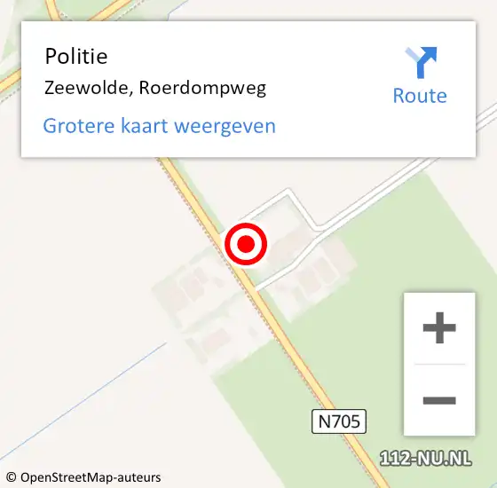 Locatie op kaart van de 112 melding: Politie Zeewolde, Roerdompweg op 18 december 2014 13:50