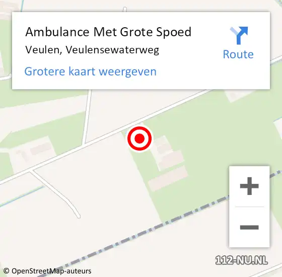 Locatie op kaart van de 112 melding: Ambulance Met Grote Spoed Naar Veulen, Veulensewaterweg op 18 december 2014 14:00