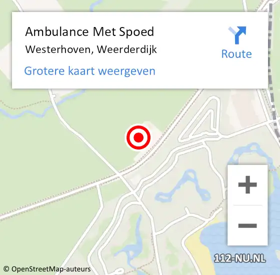 Locatie op kaart van de 112 melding: Ambulance Met Spoed Naar Westerhoven, Weerderdijk op 18 december 2014 14:24