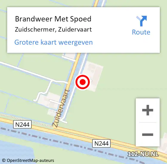 Locatie op kaart van de 112 melding: Brandweer Met Spoed Naar Zuidschermer, Zuidervaart op 18 december 2014 14:51