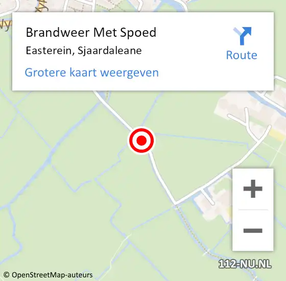 Locatie op kaart van de 112 melding: Brandweer Met Spoed Naar Easterein, Sjaardaleane op 18 december 2014 15:25