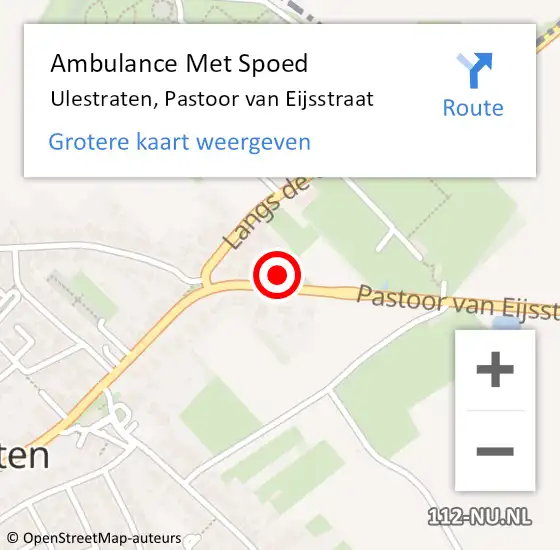 Locatie op kaart van de 112 melding: Ambulance Met Spoed Naar Ulestraten, Pastoor van Eijsstraat op 18 december 2014 15:29