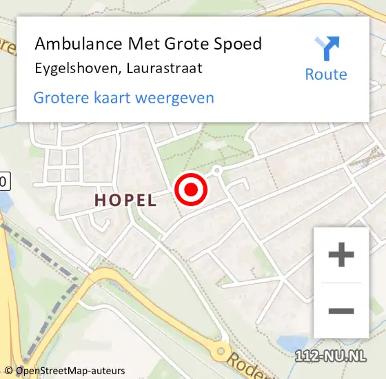 Locatie op kaart van de 112 melding: Ambulance Met Grote Spoed Naar Eygelshoven, Laurastraat op 18 december 2014 16:26