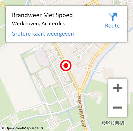 Locatie op kaart van de 112 melding: Brandweer Met Spoed Naar Werkhoven, Achterdijk op 18 december 2014 17:03