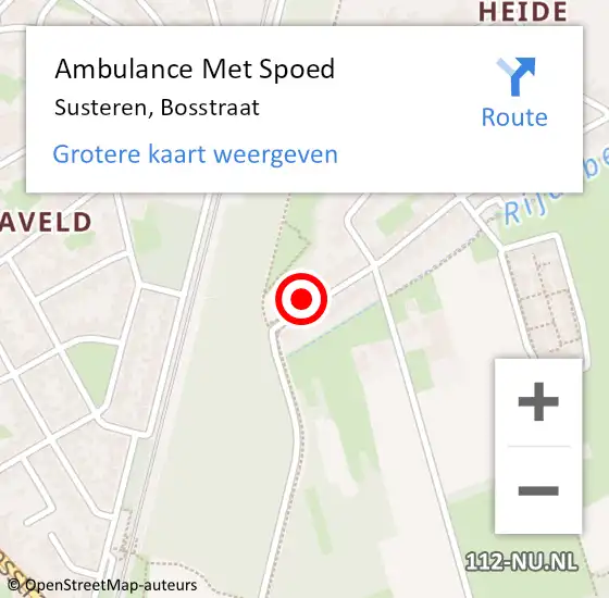 Locatie op kaart van de 112 melding: Ambulance Met Spoed Naar Susteren, Bosstraat op 24 oktober 2013 17:58