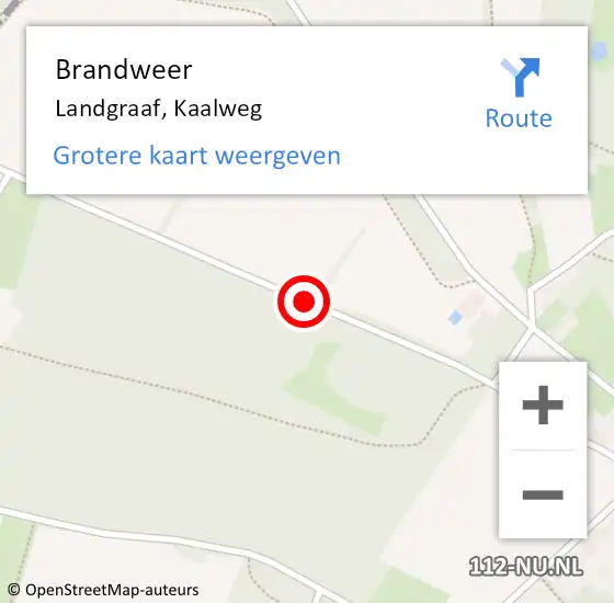 Locatie op kaart van de 112 melding: Brandweer Landgraaf, Kaalweg op 18 december 2014 18:09