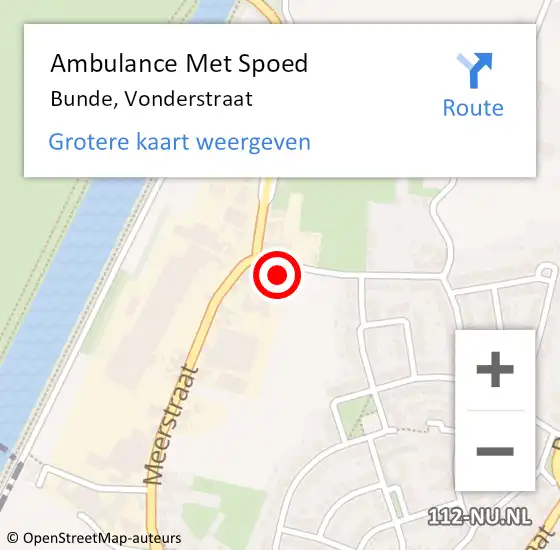 Locatie op kaart van de 112 melding: Ambulance Met Spoed Naar Bunde, Vonderstraat op 18 december 2014 19:19