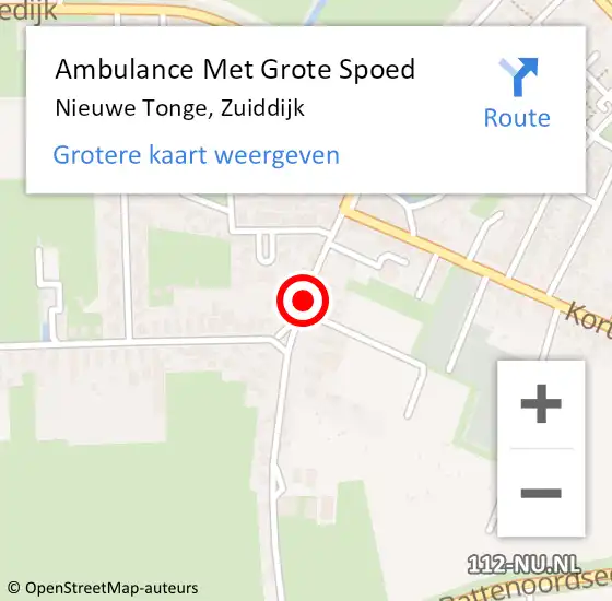 Locatie op kaart van de 112 melding: Ambulance Met Grote Spoed Naar Nieuwe-Tonge, Zuiddijk op 18 december 2014 20:25