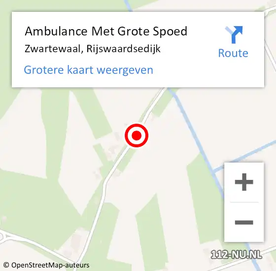 Locatie op kaart van de 112 melding: Ambulance Met Grote Spoed Naar Zwartewaal, Rijswaardsedijk op 18 december 2014 20:37