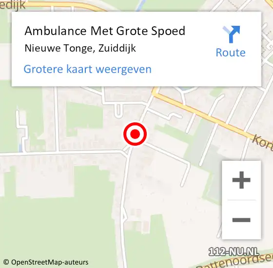 Locatie op kaart van de 112 melding: Ambulance Met Grote Spoed Naar Nieuwe Tonge, Zuiddijk op 18 december 2014 21:02