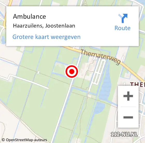 Locatie op kaart van de 112 melding: Ambulance Haarzuilens, Joostenlaan op 24 oktober 2013 18:35