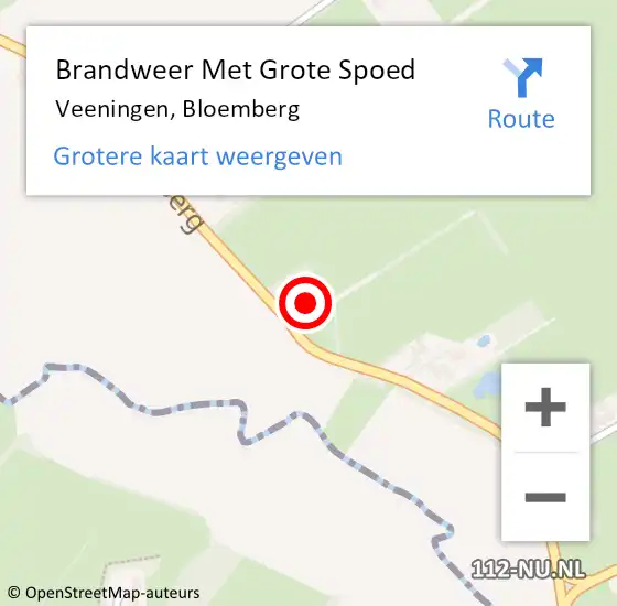 Locatie op kaart van de 112 melding: Brandweer Met Grote Spoed Naar Veeningen, Bloemberg op 18 december 2014 23:13