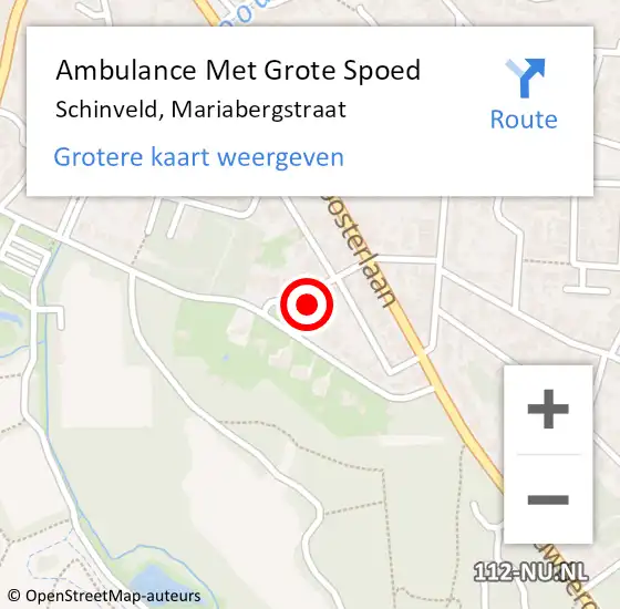 Locatie op kaart van de 112 melding: Ambulance Met Grote Spoed Naar Schinveld, Mariabergstraat op 19 december 2014 02:02