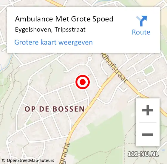 Locatie op kaart van de 112 melding: Ambulance Met Grote Spoed Naar Eygelshoven, Tripsstraat op 19 december 2014 03:28