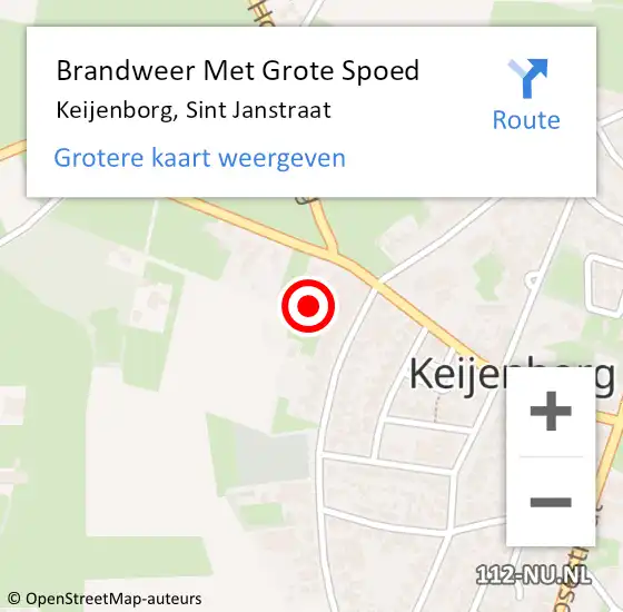 Locatie op kaart van de 112 melding: Brandweer Met Grote Spoed Naar Keijenborg, Sint Janstraat op 19 december 2014 07:02