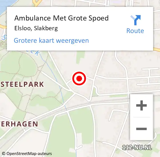 Locatie op kaart van de 112 melding: Ambulance Met Grote Spoed Naar Elsloo, Slakberg op 19 december 2014 07:29