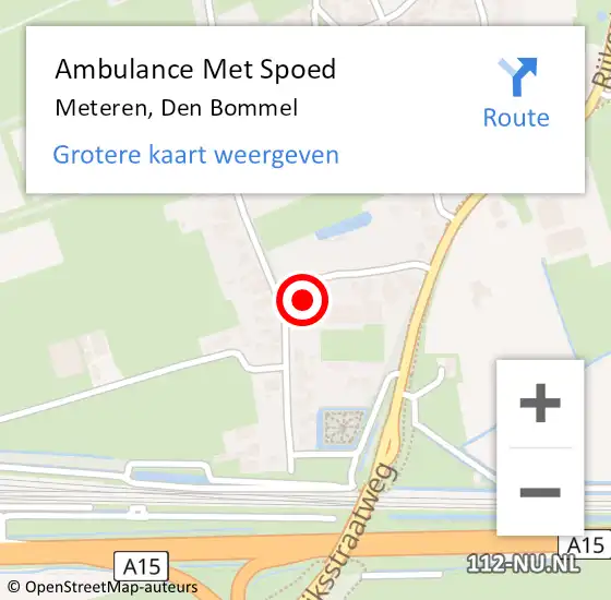 Locatie op kaart van de 112 melding: Ambulance Met Spoed Naar Meteren, Den Bommel op 19 december 2014 07:54