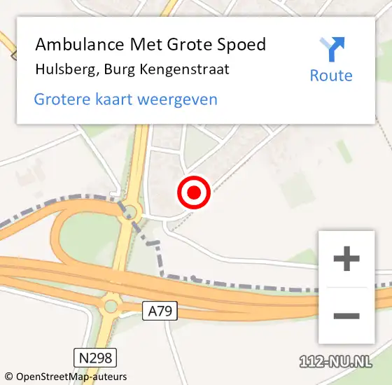 Locatie op kaart van de 112 melding: Ambulance Met Grote Spoed Naar Hulsberg, Burg Kengenstraat op 19 december 2014 09:10