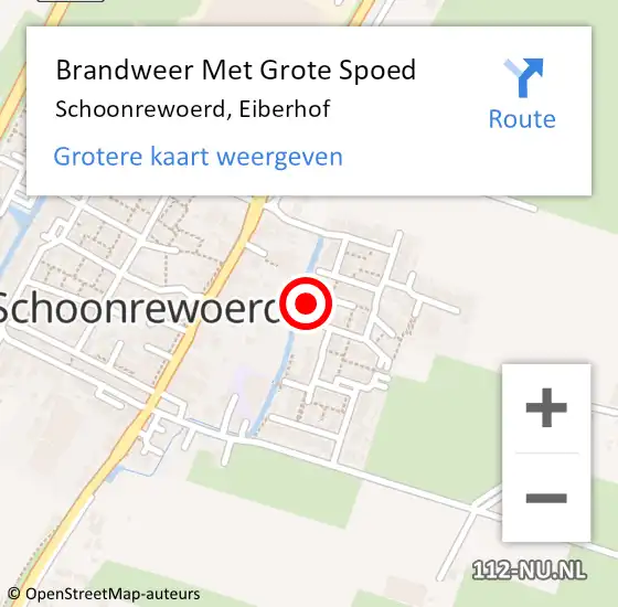 Locatie op kaart van de 112 melding: Brandweer Met Grote Spoed Naar Schoonrewoerd, Eiberhof op 19 december 2014 09:10