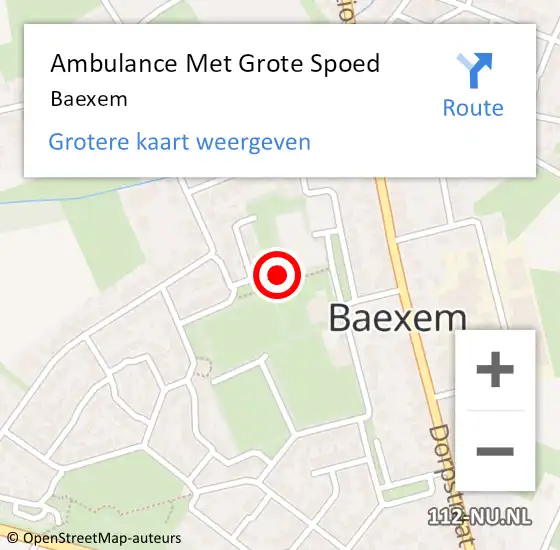 Locatie op kaart van de 112 melding: Ambulance Met Grote Spoed Naar Baexem op 19 december 2014 09:20