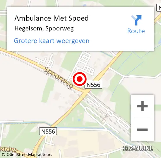 Locatie op kaart van de 112 melding: Ambulance Met Spoed Naar Hegelsom, Spoorweg op 19 december 2014 09:31