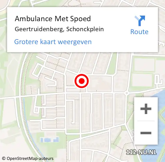 Locatie op kaart van de 112 melding: Ambulance Met Spoed Naar Geertruidenberg, Schonckplein op 19 december 2014 09:39