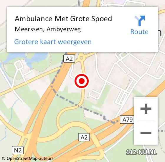 Locatie op kaart van de 112 melding: Ambulance Met Grote Spoed Naar Meerssen, Ambyerweg op 24 oktober 2013 19:27