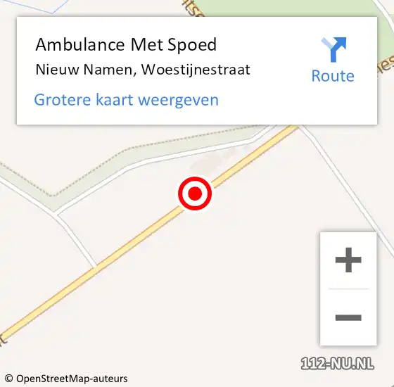 Locatie op kaart van de 112 melding: Ambulance Met Spoed Naar Nieuw Namen, Woestijnestraat op 19 december 2014 12:13