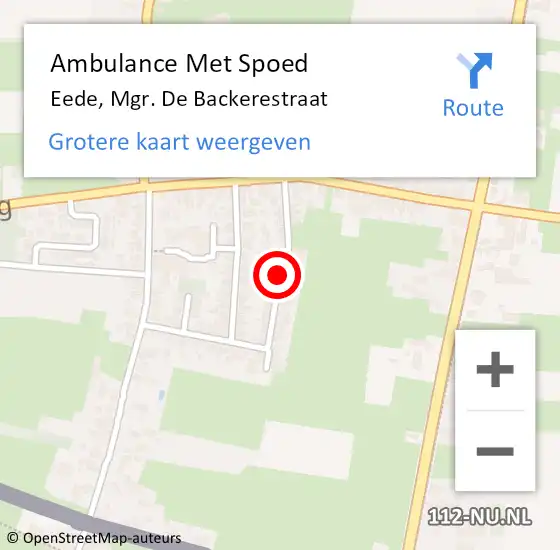 Locatie op kaart van de 112 melding: Ambulance Met Spoed Naar Eede, Mgr. De Backerestraat op 19 december 2014 13:10