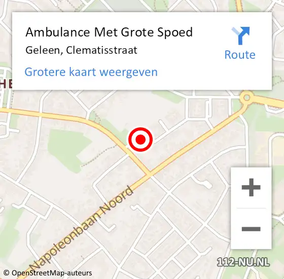 Locatie op kaart van de 112 melding: Ambulance Met Grote Spoed Naar Geleen, Clematisstraat op 19 december 2014 14:20