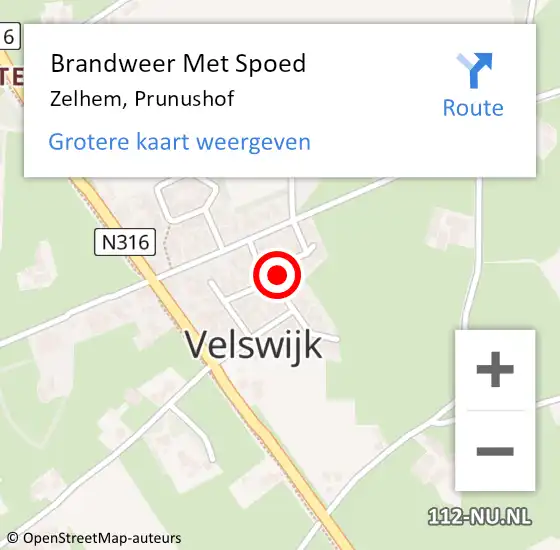 Locatie op kaart van de 112 melding: Brandweer Met Spoed Naar Zelhem, Prunushof op 24 oktober 2013 20:01