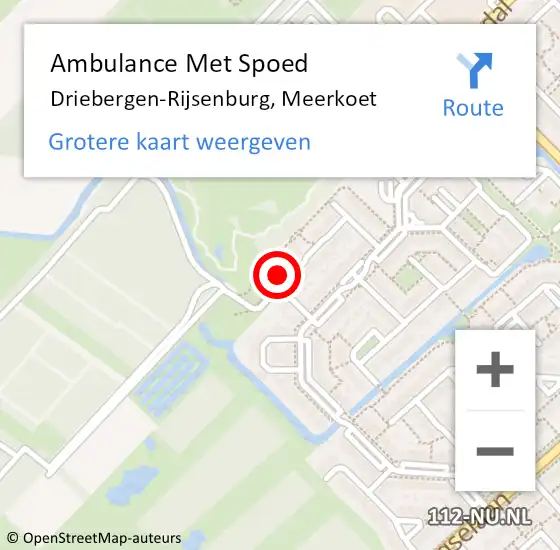 Locatie op kaart van de 112 melding: Ambulance Met Spoed Naar Driebergen-Rijsenburg, Meerkoet op 19 december 2014 16:42