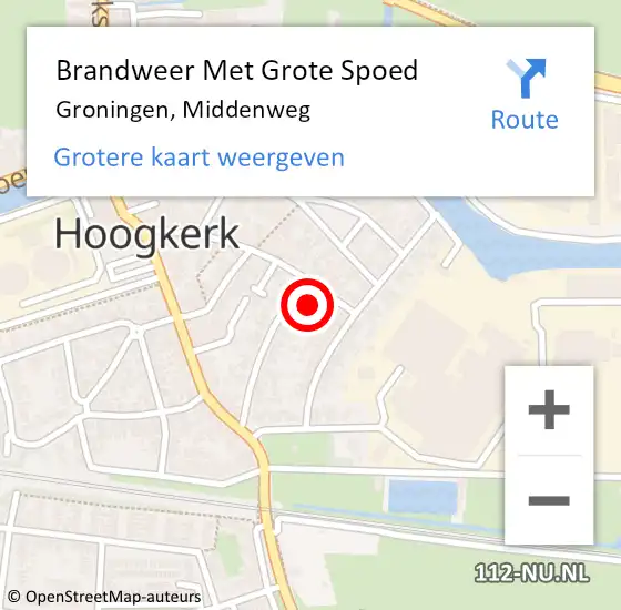 Locatie op kaart van de 112 melding: Brandweer Met Grote Spoed Naar Groningen, Middenweg op 19 december 2014 16:52