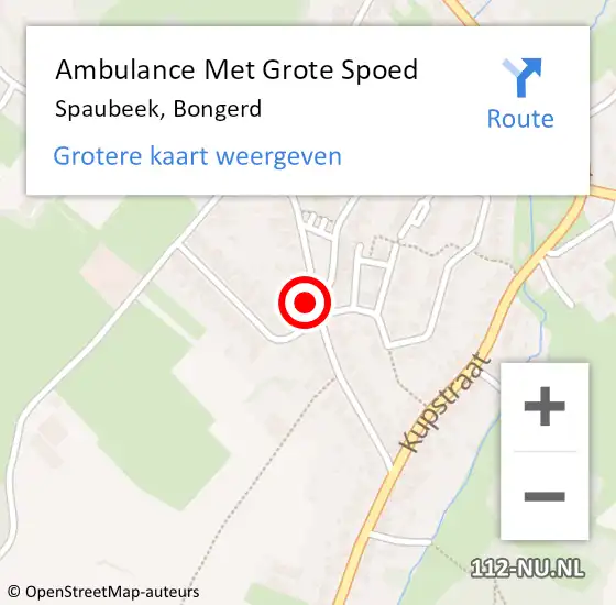 Locatie op kaart van de 112 melding: Ambulance Met Grote Spoed Naar Spaubeek, Bongerd op 19 december 2014 16:53