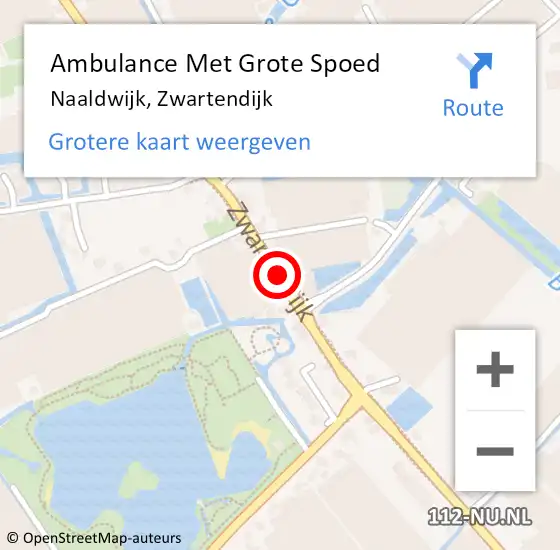 Locatie op kaart van de 112 melding: Ambulance Met Grote Spoed Naar Naaldwijk, Zwartendijk op 19 december 2014 16:58