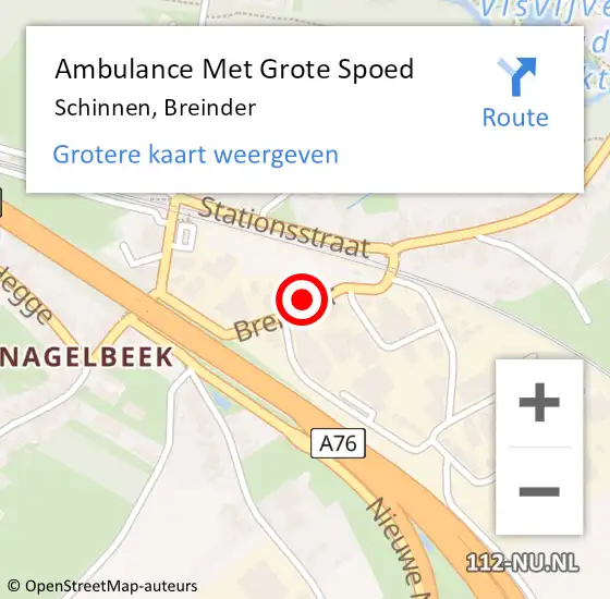 Locatie op kaart van de 112 melding: Ambulance Met Grote Spoed Naar Schinnen, Breinder op 19 december 2014 17:05