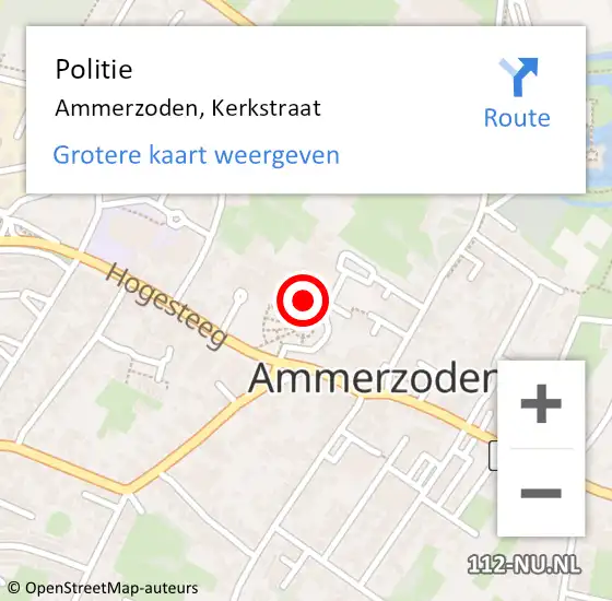 Locatie op kaart van de 112 melding: Politie Ammerzoden, Kerkstraat op 19 december 2014 17:18