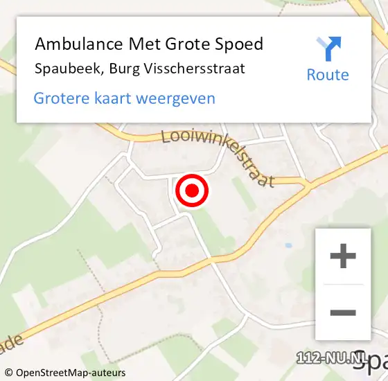 Locatie op kaart van de 112 melding: Ambulance Met Grote Spoed Naar Spaubeek, Burg Visschersstraat op 19 december 2014 18:03