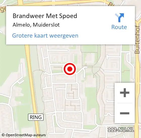 Locatie op kaart van de 112 melding: Brandweer Met Spoed Naar Almelo, Muiderslot op 19 december 2014 18:53